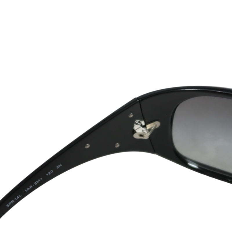 PRADA Sunglasses Eyewear 　 Black Frame Gradient Gray Lens Shield Mask Style  Case