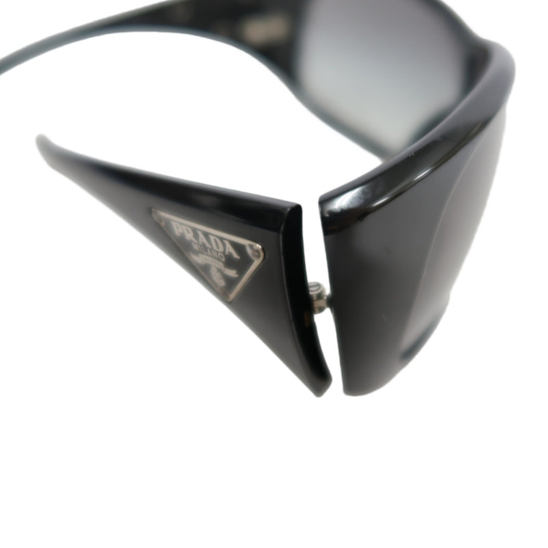 PRADA Sunglasses Eyewear 　 Black Frame Gradient Gray Lens Shield Mask Style  Case