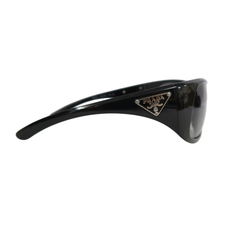 PRADA Sunglasses Eyewear 　 Black Frame Gradient Gray Lens Shield Mask Style  Case