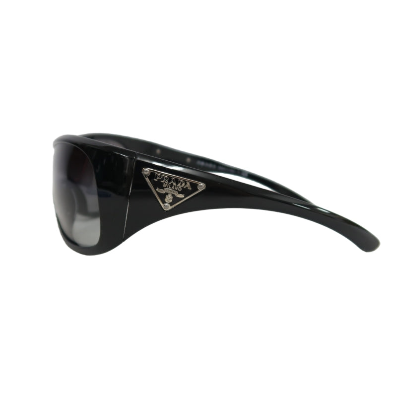 PRADA Sunglasses Eyewear 　 Black Frame Gradient Gray Lens Shield Mask Style  Case