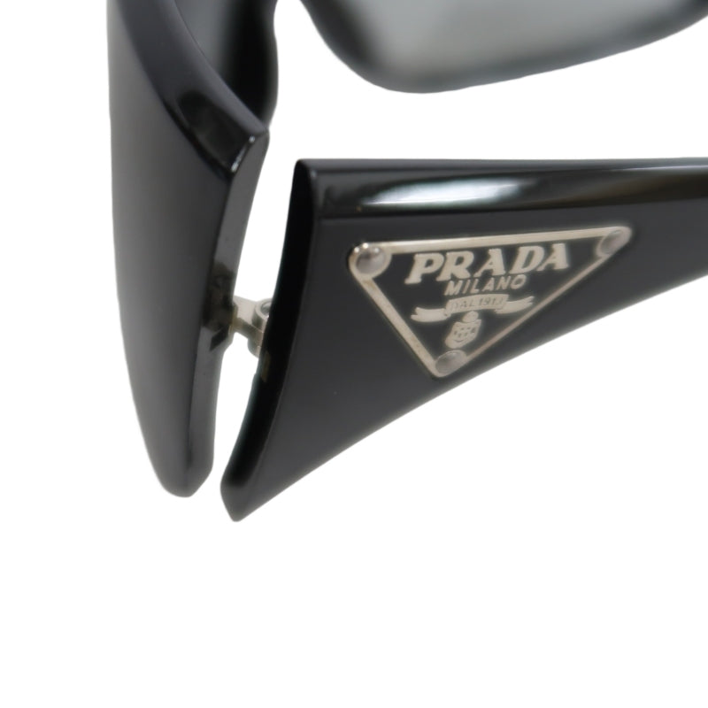 PRADA Sunglasses Eyewear 　 Black Frame Gradient Gray Lens Shield Mask Style  Case