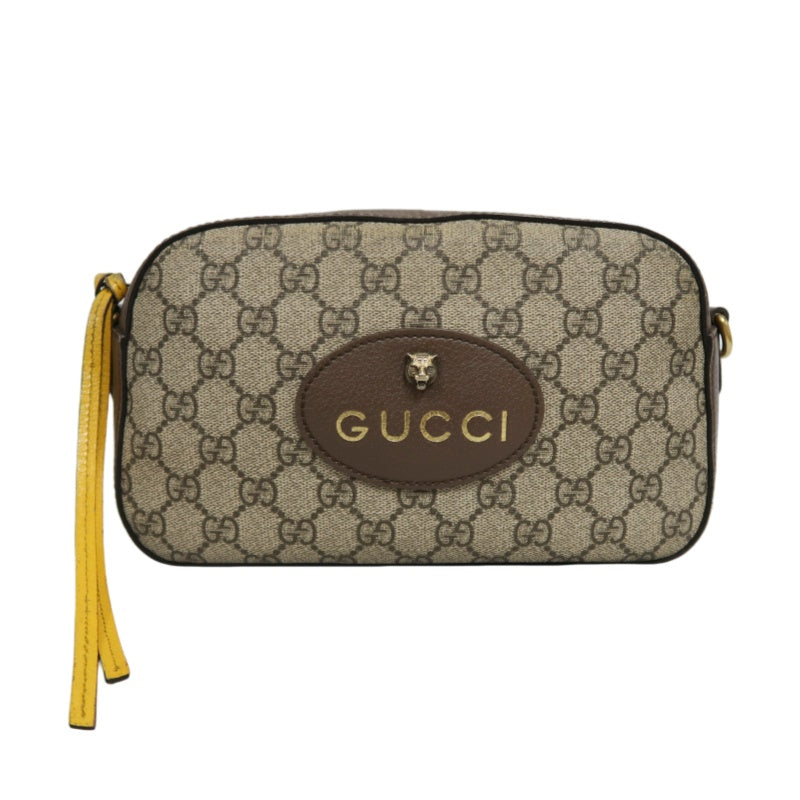 GUCCI GG Supreme Neo-Vintage Sherry Line Pvc Shoulder Camera Bag In Brown