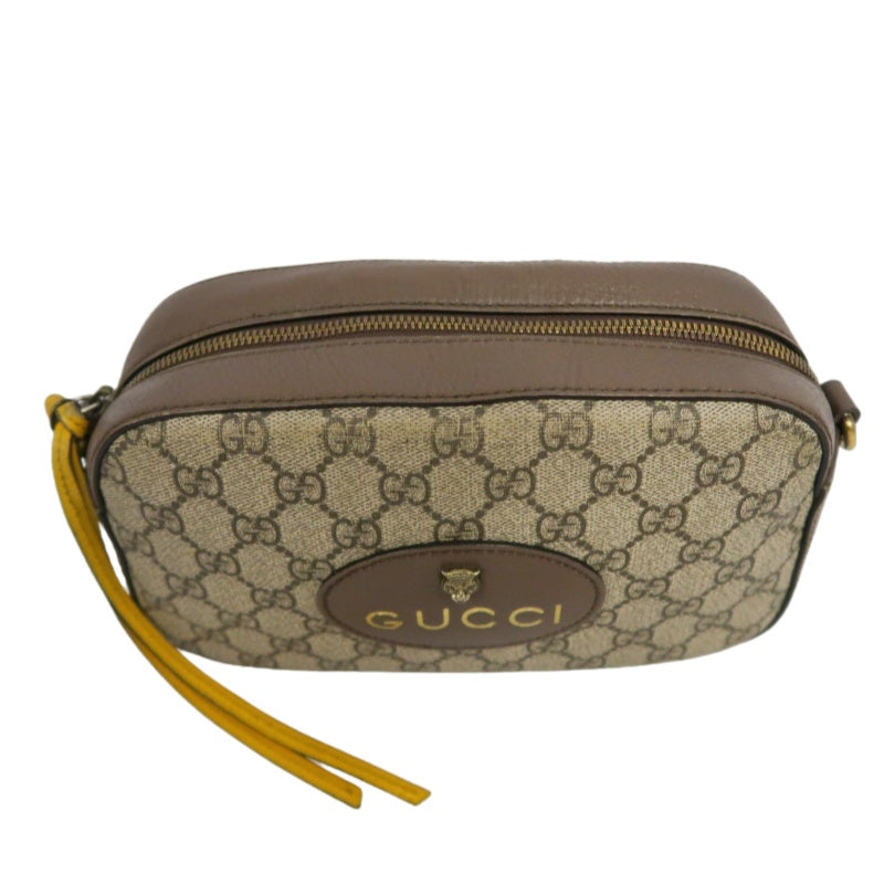 GUCCI GG Supreme Neo-Vintage Sherry Line Pvc Shoulder Camera Bag In Brown