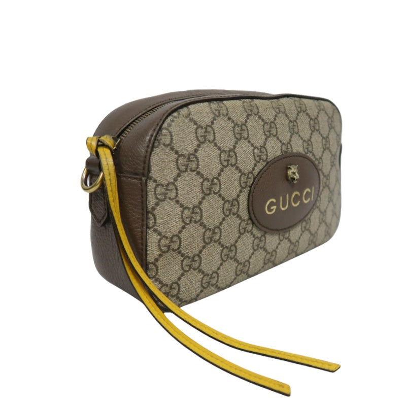 GUCCI GG Supreme Neo-Vintage Sherry Line Pvc Shoulder Camera Bag In Brown