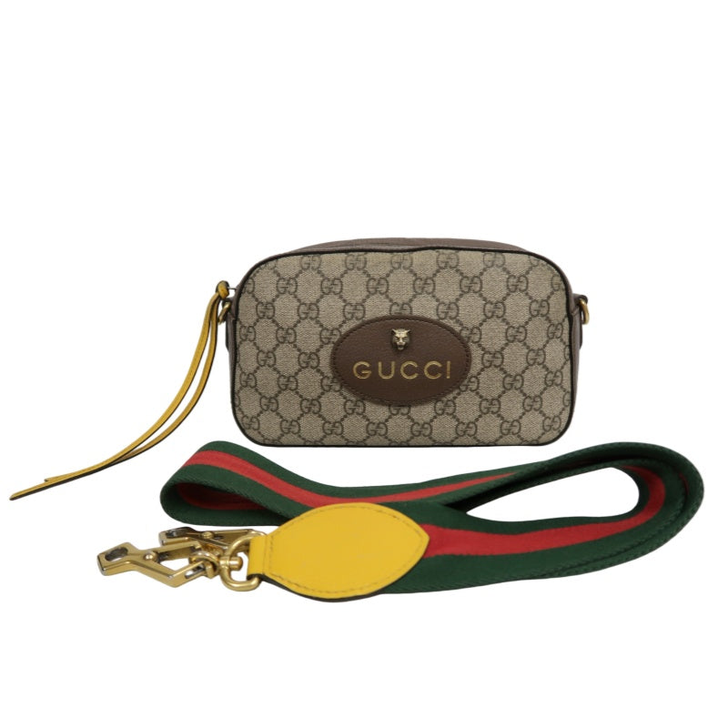 GUCCI GG Supreme Neo-Vintage Sherry Line Pvc Shoulder Camera Bag In Brown
