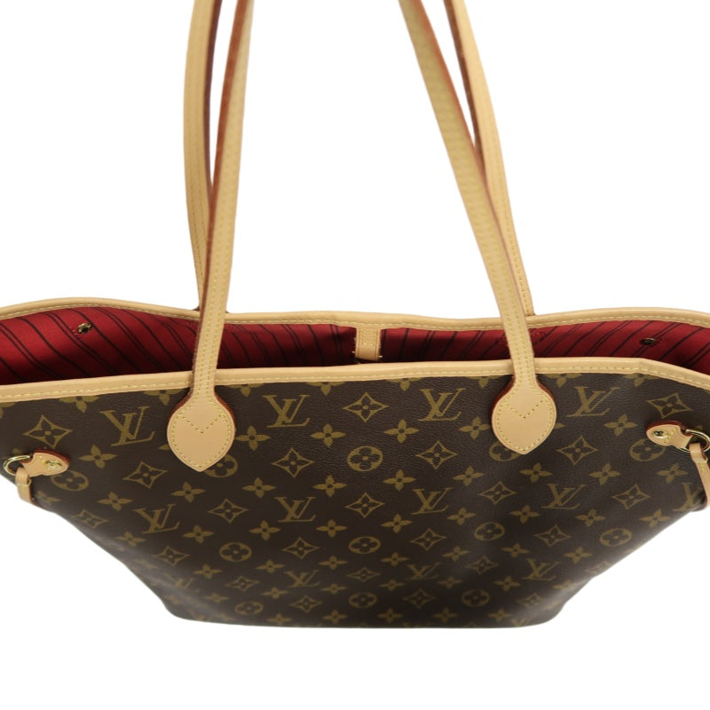 LOUIS VUITTON Monogram Neverfull Pvc Tote Shoulder Bag With Pouch In Brown
