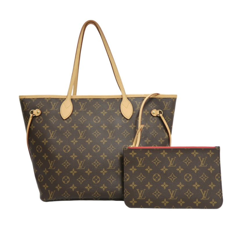 LOUIS VUITTON Monogram Neverfull Pvc Tote Shoulder Bag With Pouch In Brown