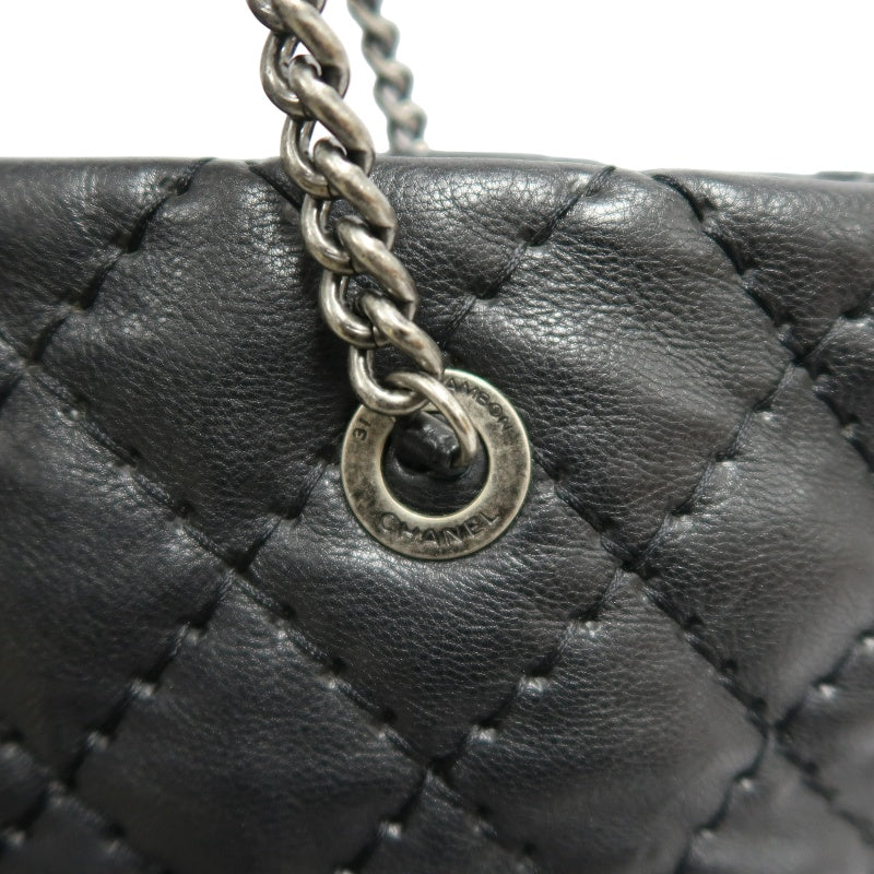 CHANEL Matelasse Calfskin Tote Shoulder Bag In Black With Silver Hardware