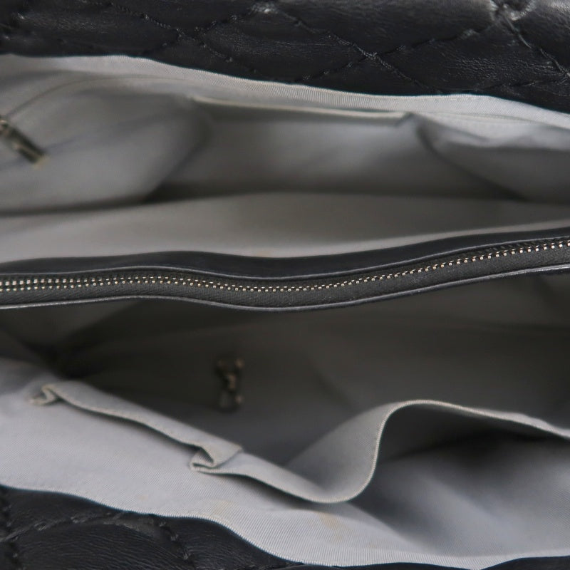 CHANEL Matelasse Calfskin Tote Shoulder Bag In Black With Silver Hardware