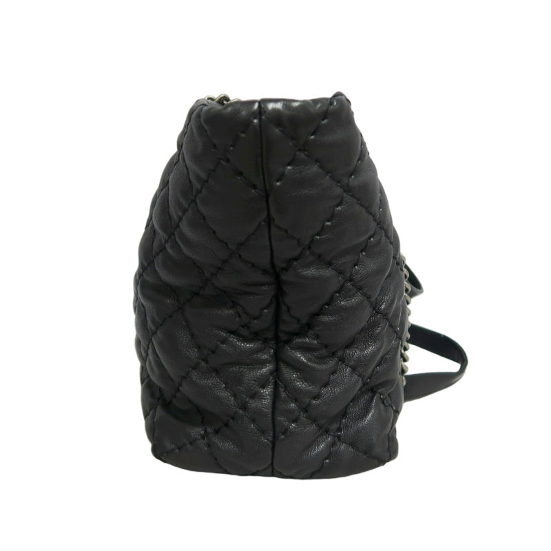 CHANEL Matelasse Calfskin Tote Shoulder Bag In Black With Silver Hardware
