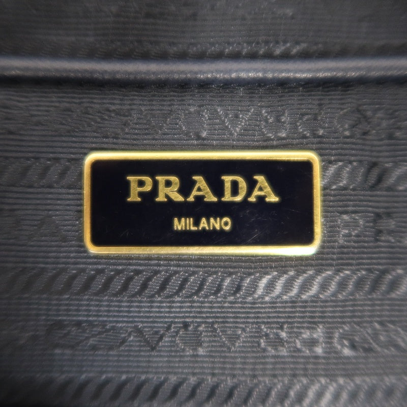 PRADA Nylon Tote Shoulder Bag In Navy Blue With Gold Hardware