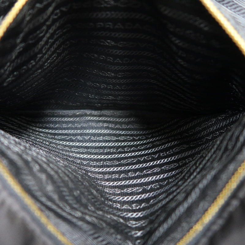PRADA Nylon Tote Shoulder Bag In Navy Blue With Gold Hardware