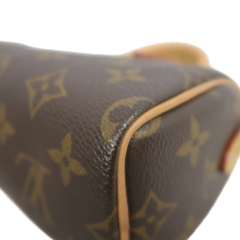 LOUIS VUITTON Monogram Speedy Nano Pvc Handbag With Shoulder Strap In Brown