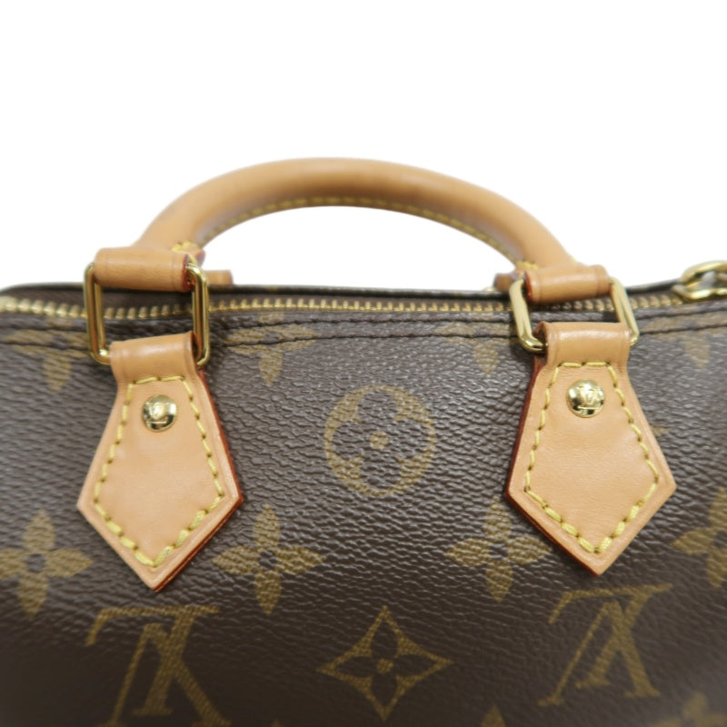 LOUIS VUITTON Monogram Speedy Nano Pvc Handbag With Shoulder Strap In Brown