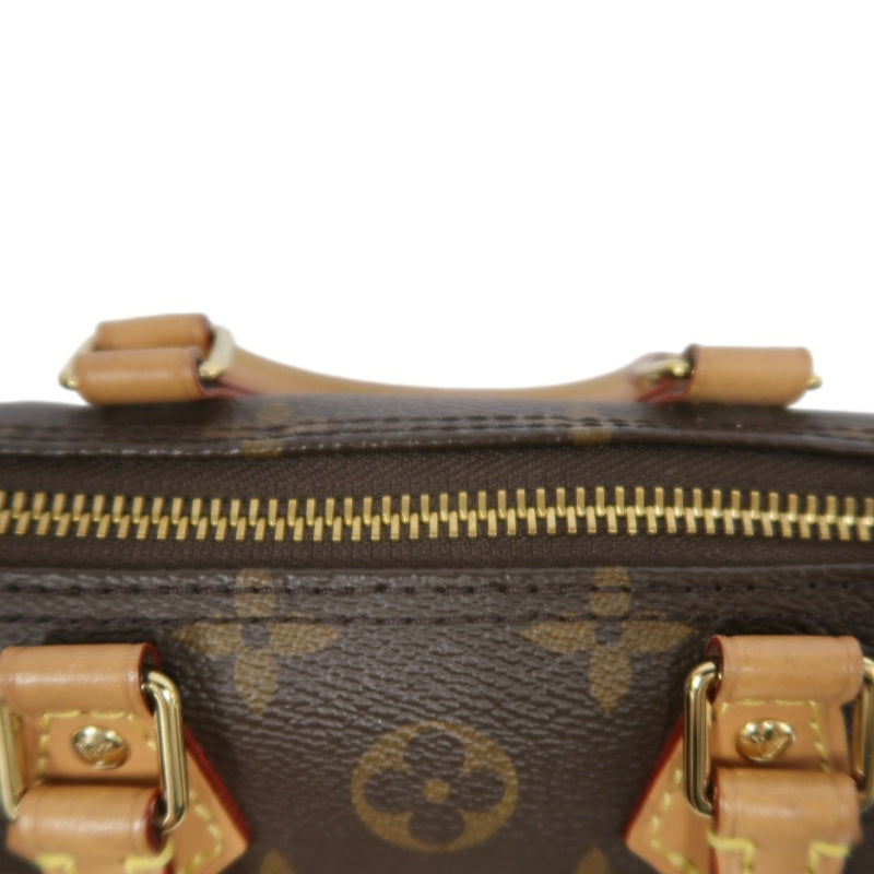 LOUIS VUITTON Monogram Speedy Nano Pvc Handbag With Shoulder Strap In Brown