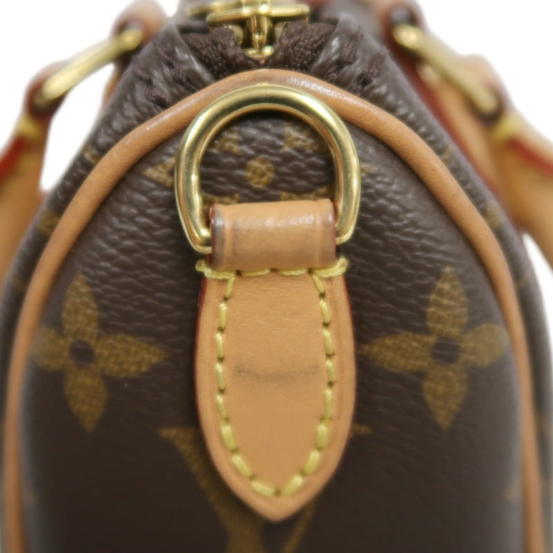 LOUIS VUITTON Monogram Speedy Nano Pvc Handbag With Shoulder Strap In Brown