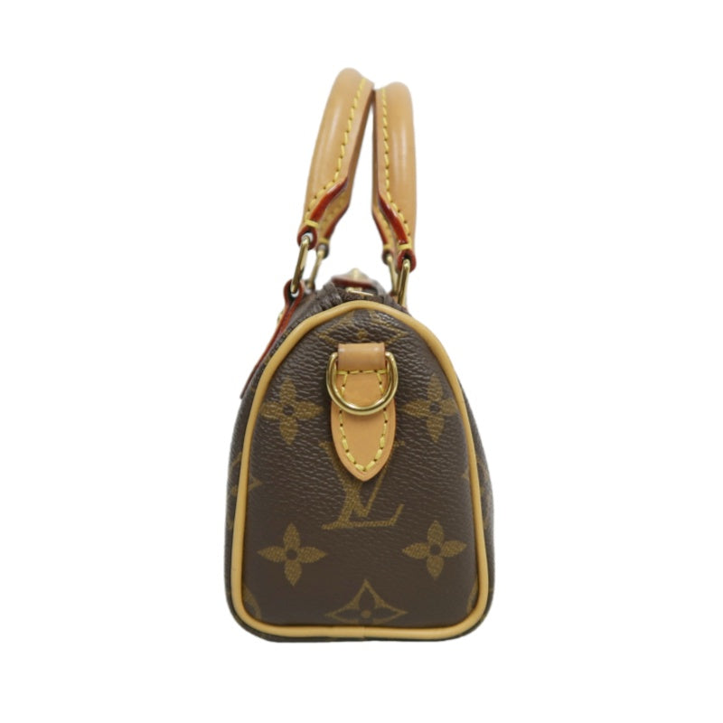 LOUIS VUITTON Monogram Speedy Nano Pvc Handbag With Shoulder Strap In Brown