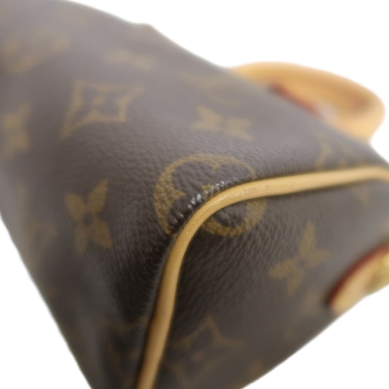 LOUIS VUITTON Monogram Speedy Nano Pvc Handbag With Shoulder Strap In Brown