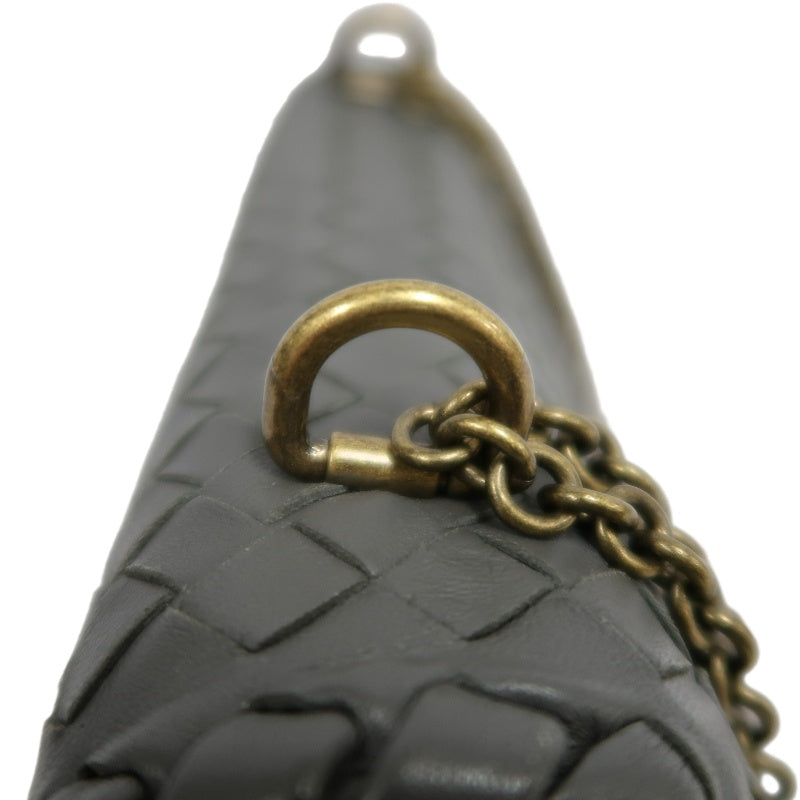 BOTTEGA VENETA Intreccio Calfskin Olympia Shoulder Bag In Black With Gold Hardware