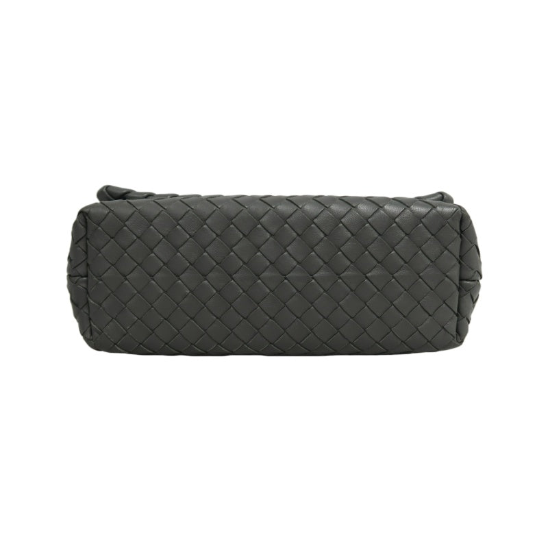 BOTTEGA VENETA Intreccio Calfskin Olympia Shoulder Bag In Black With Gold Hardware