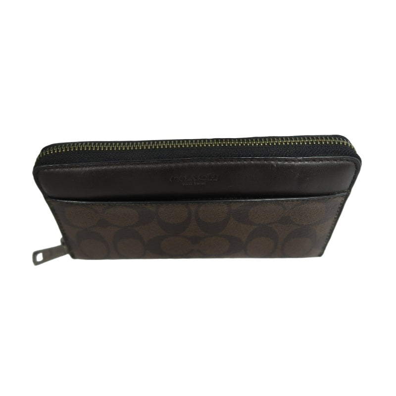 COACH Signature Pvc Long Wallet In Brown