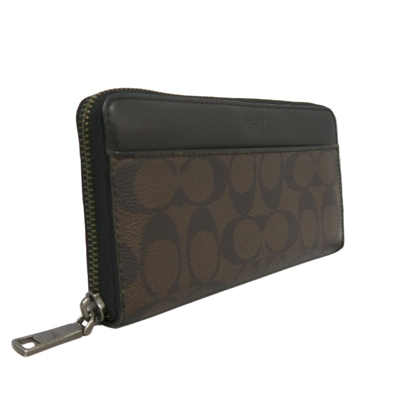 COACH Signature Pvc Long Wallet In Brown
