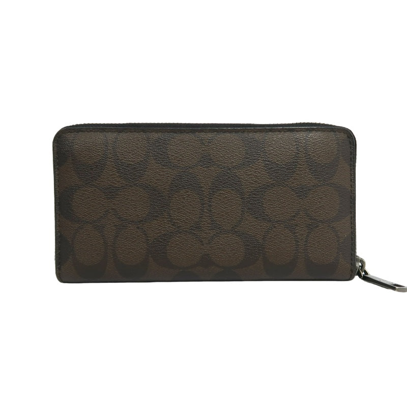 COACH Signature Pvc Long Wallet In Brown