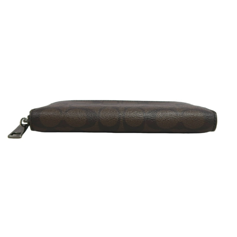 COACH Signature Pvc Long Wallet In Brown