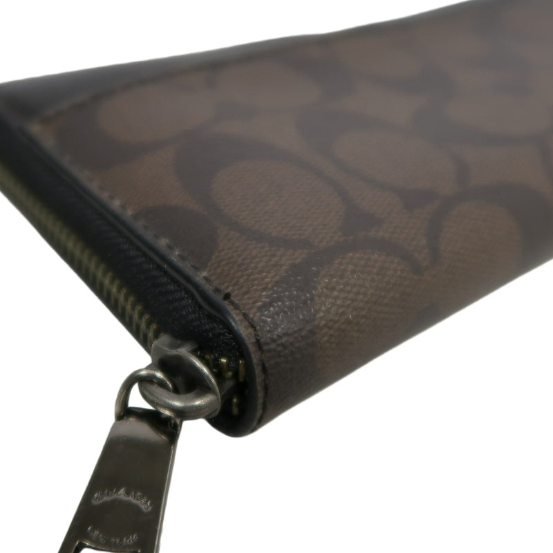 COACH Signature Pvc Long Wallet In Brown