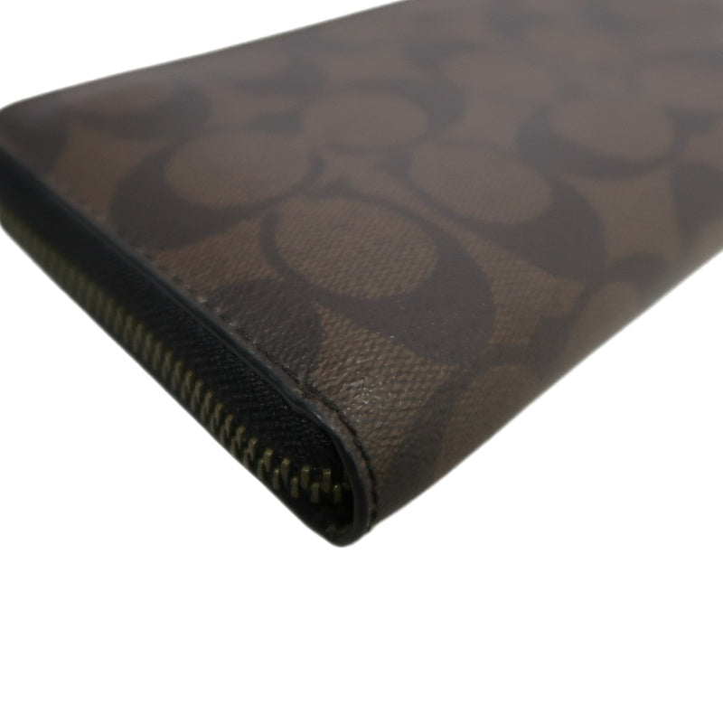 COACH Signature Pvc Long Wallet In Brown
