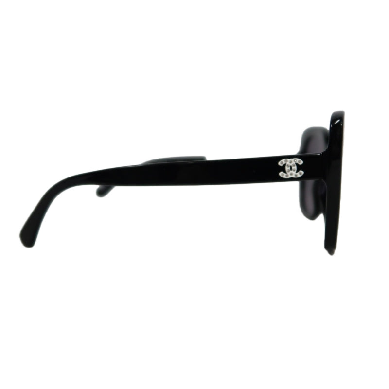 CHANEL Black Resin Sunglasses With Original Box And Case