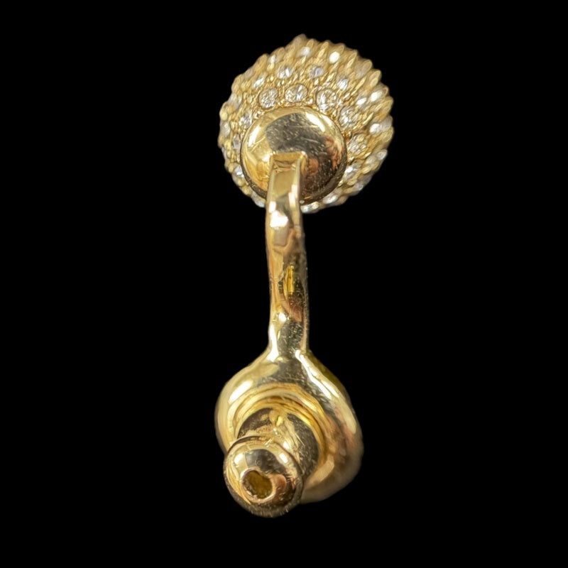 DIOR Gold Alloy Pave Crystal AB-style Stud Earrings With Gold Hardware