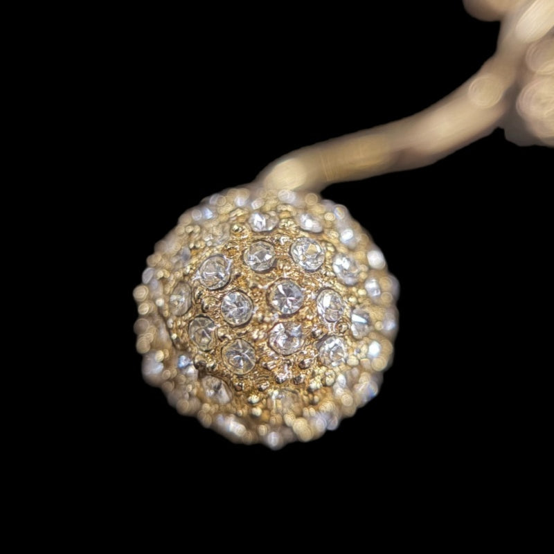 DIOR Gold Alloy Pave Crystal AB-style Stud Earrings With Gold Hardware