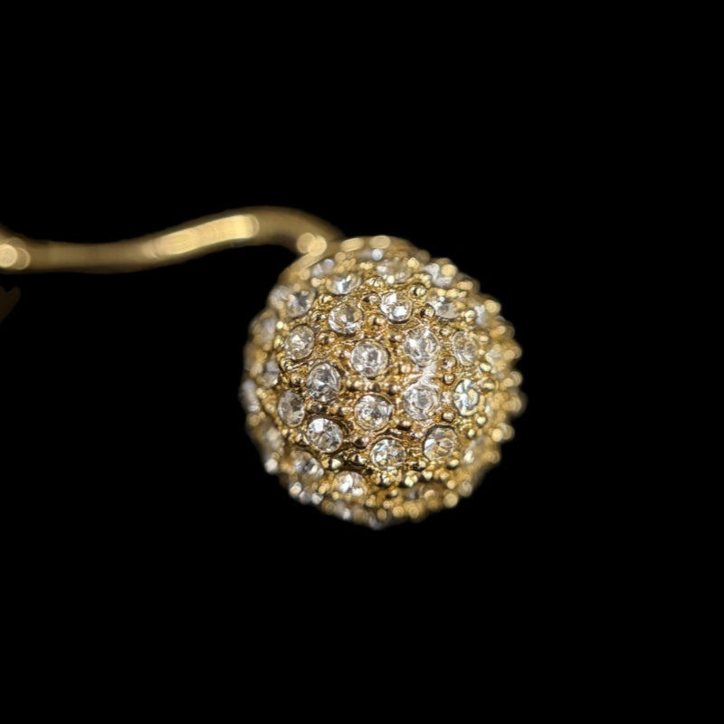 DIOR Gold Alloy Pave Crystal AB-style Stud Earrings With Gold Hardware