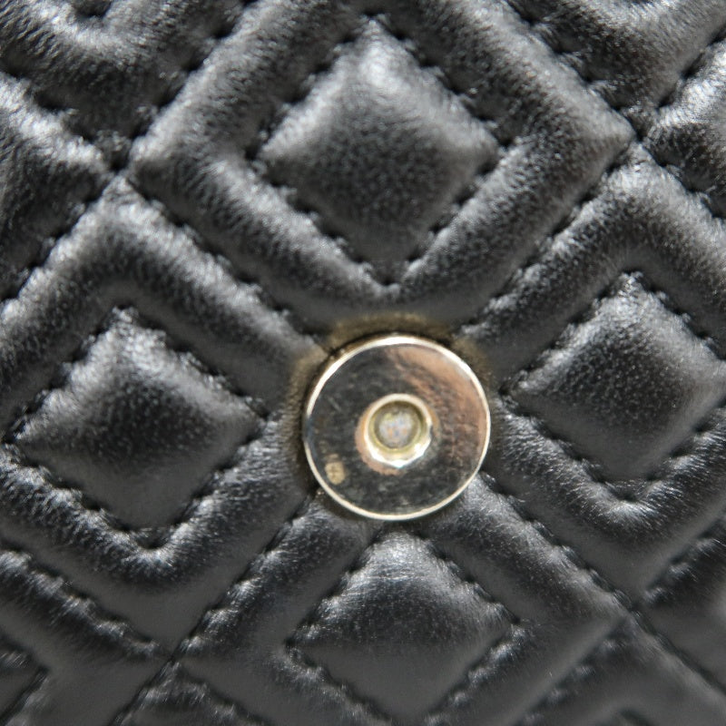 TORY BURCH Black Calfskin Leather Shoulder Bag With Gold Hardware