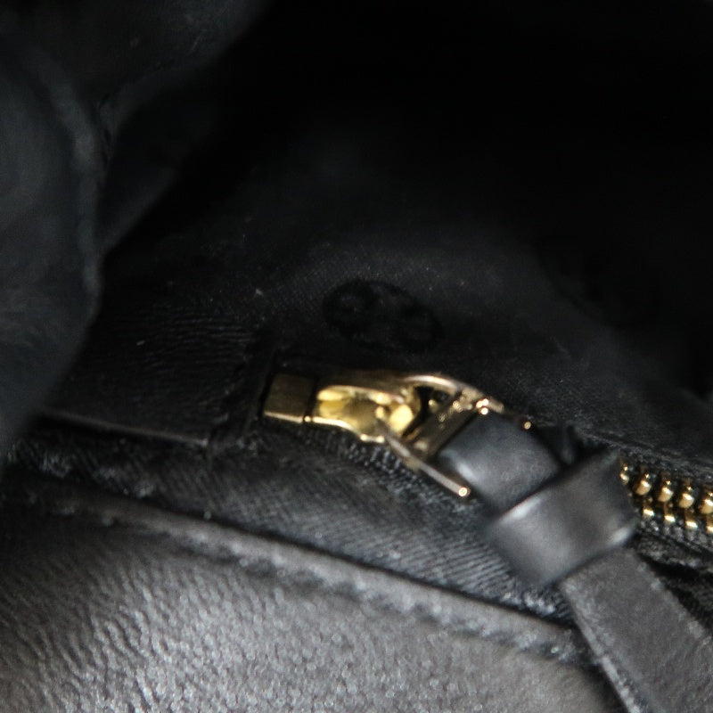 TORY BURCH Black Calfskin Leather Shoulder Bag With Gold Hardware
