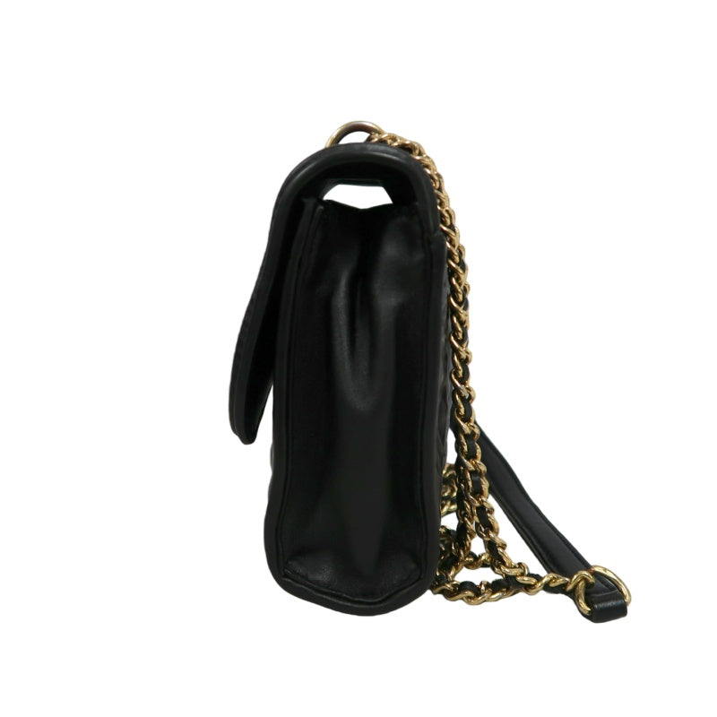 TORY BURCH Black Calfskin Leather Shoulder Bag With Gold Hardware