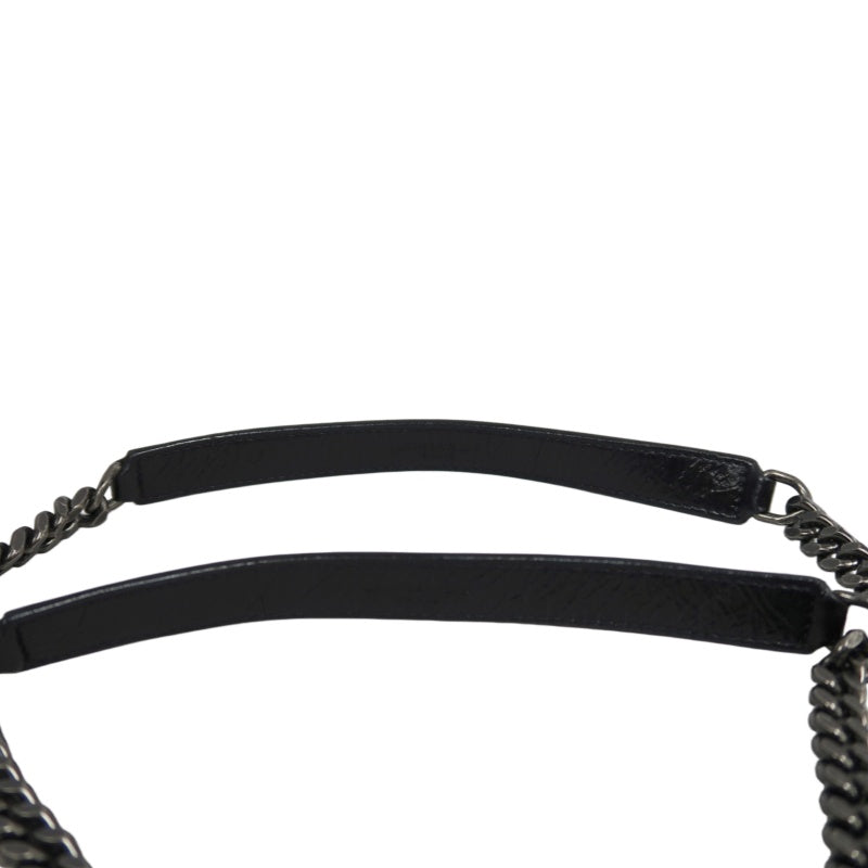 YVES SAINT LAURENT NIKI Black Waxed Leather Shoulder Bag With Silver Hardware
