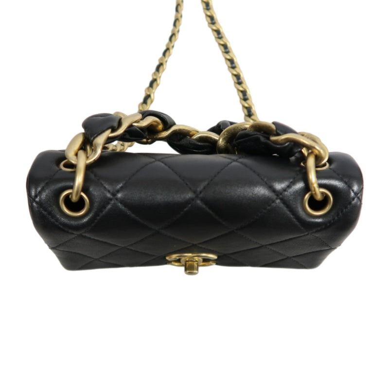 CHANEL Quilted Lambskin Turn-lock Flap Shoulder Crossbody Bag In Black With Gold Hardware, Comes With Original Box And Authenticity Card