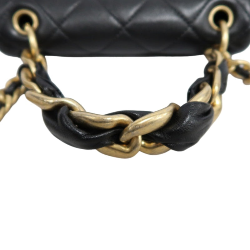 CHANEL Quilted Lambskin Turn-lock Flap Shoulder Crossbody Bag In Black With Gold Hardware, Comes With Original Box And Authenticity Card