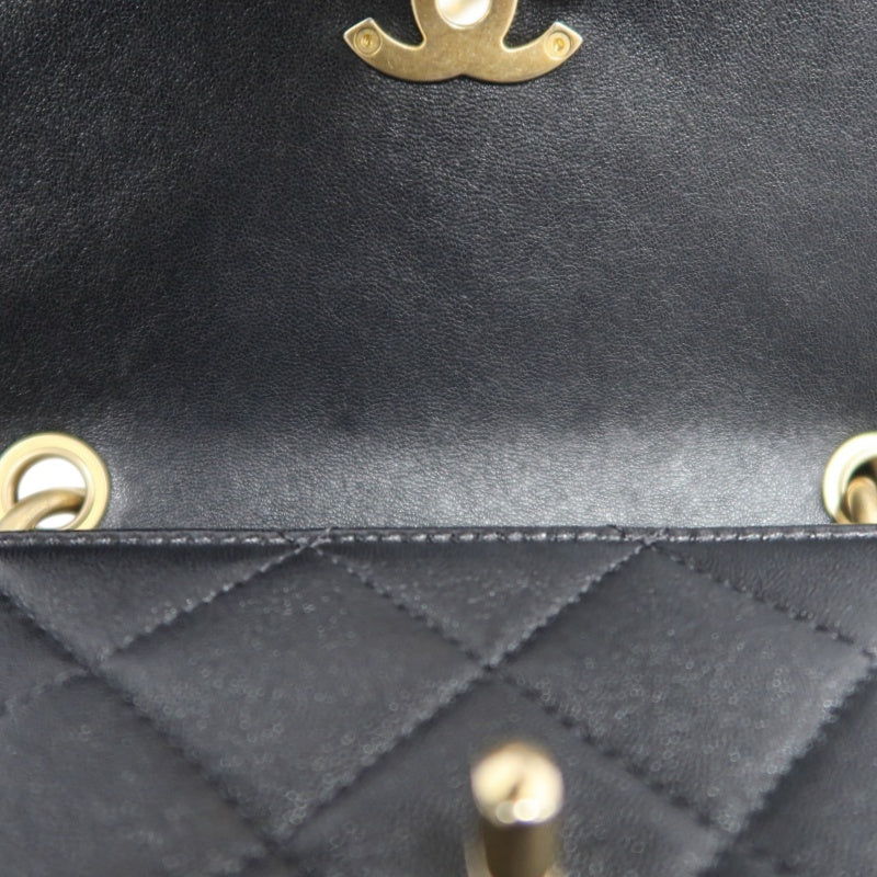 CHANEL Quilted Lambskin Turn-lock Flap Shoulder Crossbody Bag In Black With Gold Hardware, Comes With Original Box And Authenticity Card