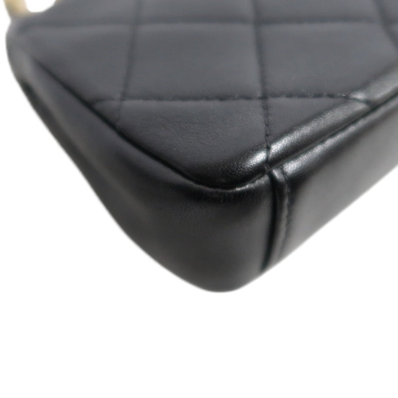 CHANEL Quilted Lambskin Turn-lock Flap Shoulder Crossbody Bag In Black With Gold Hardware, Comes With Original Box And Authenticity Card