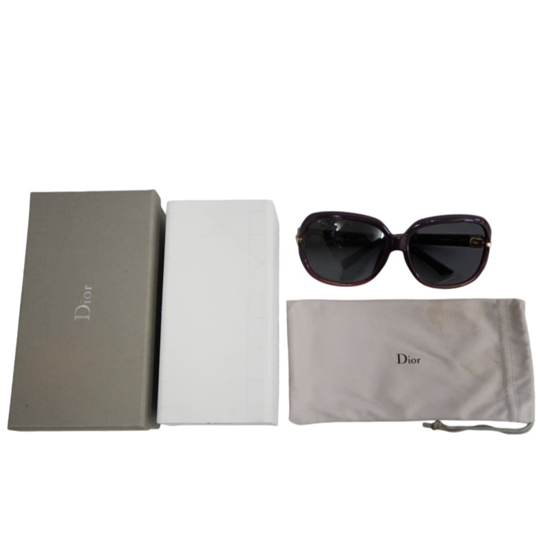 DIOR Black & Purple Resin Sunglasses, Comes With Original Box And Storage Pouch