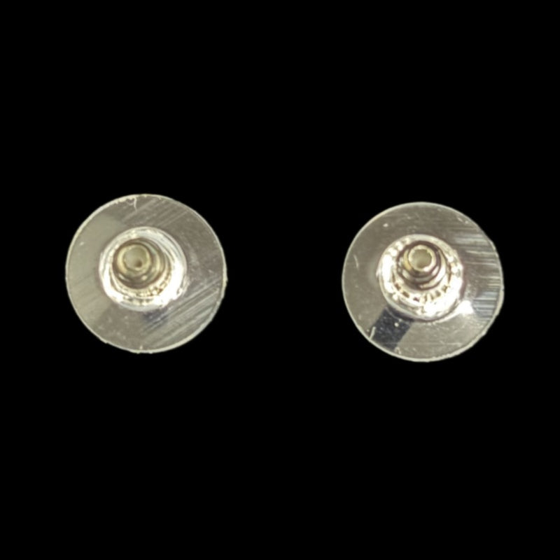 CHANEL Silver Alloy Pear-shaped Crystal Double CC Stud Earrings With Silver Hardware