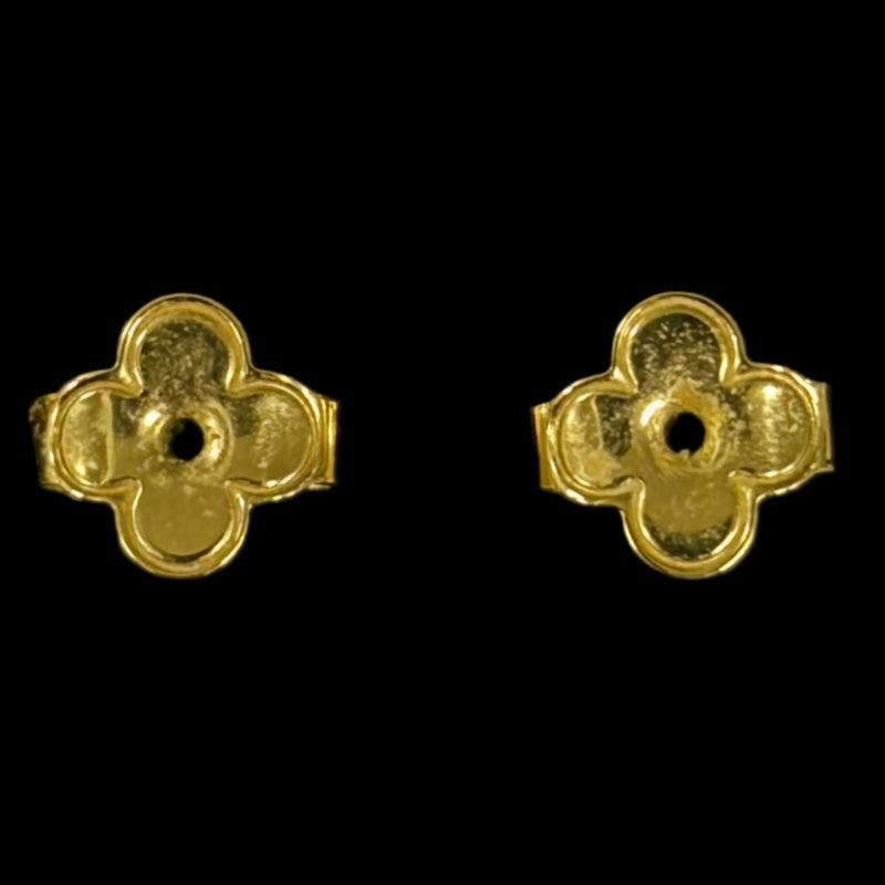 LOUIS VUITTON Gold Alloy Irregular Floral Stud Earrings With Gold Hardware