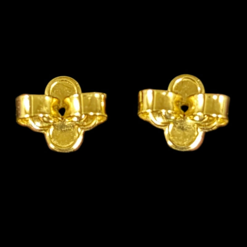 LOUIS VUITTON Gold Alloy Irregular Floral Stud Earrings With Gold Hardware