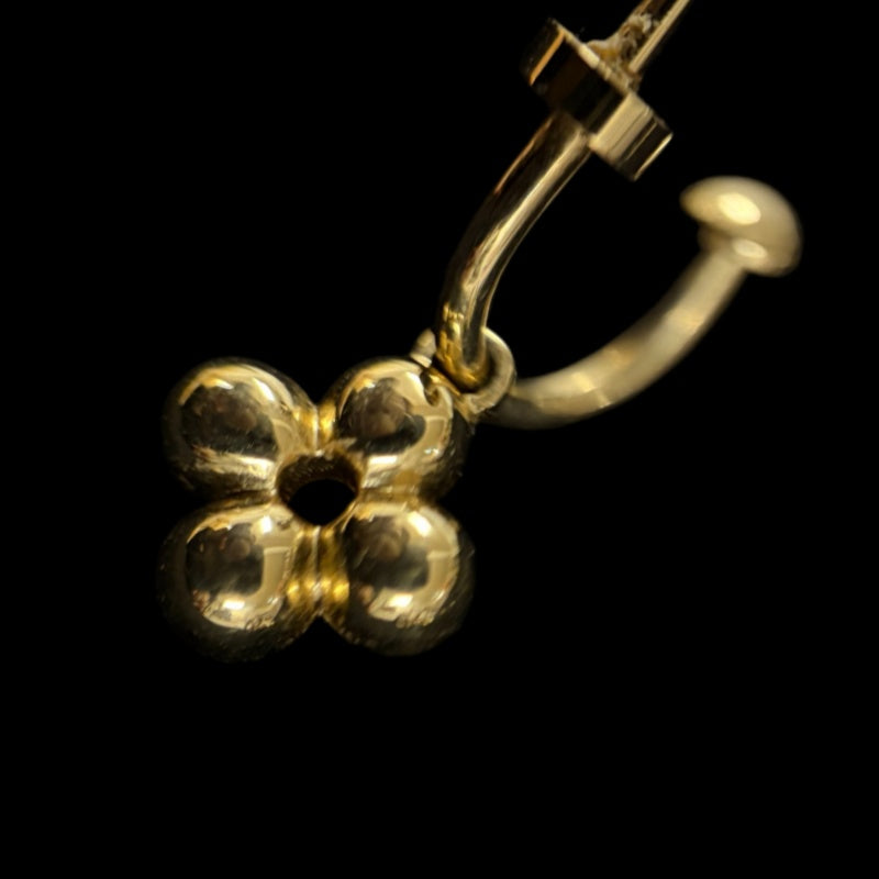 LOUIS VUITTON Gold Alloy Irregular Floral Stud Earrings With Gold Hardware