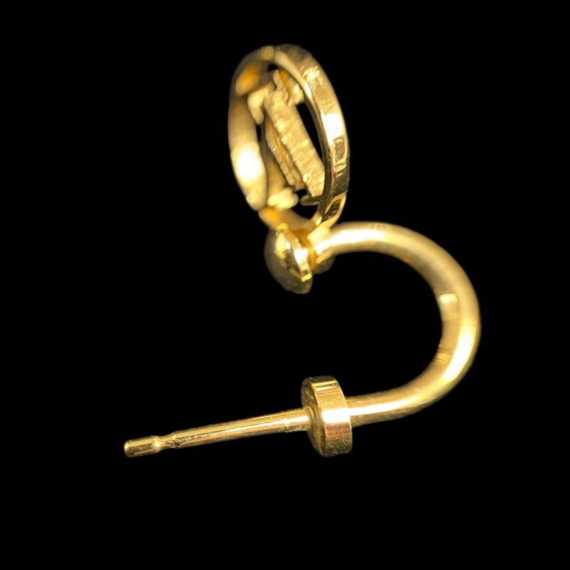 LOUIS VUITTON Gold Alloy Irregular Floral Stud Earrings With Gold Hardware