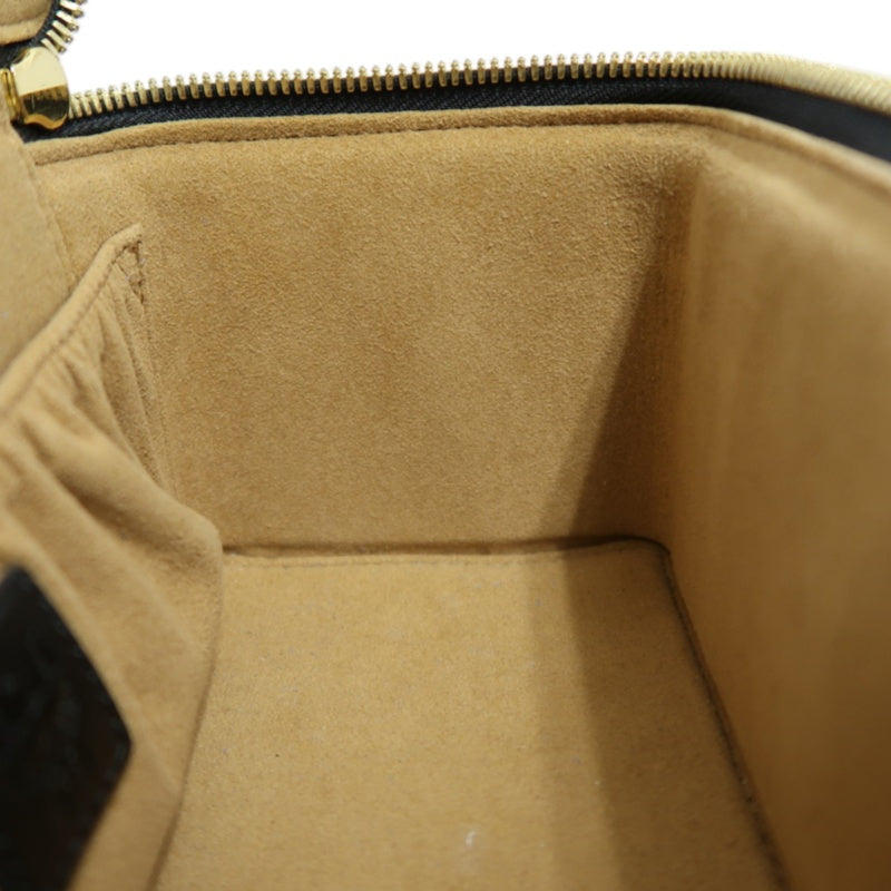 MCM Brown Visetos PVC Vanity Case Top Handle Shoulder Crossbody Bag With Gold Hardware