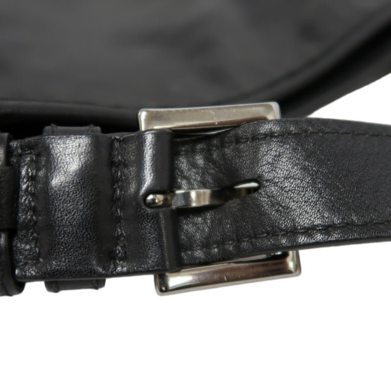 PRADA Black Cowhide Leather Shoulder Crossbody Bag With Silver Hardware